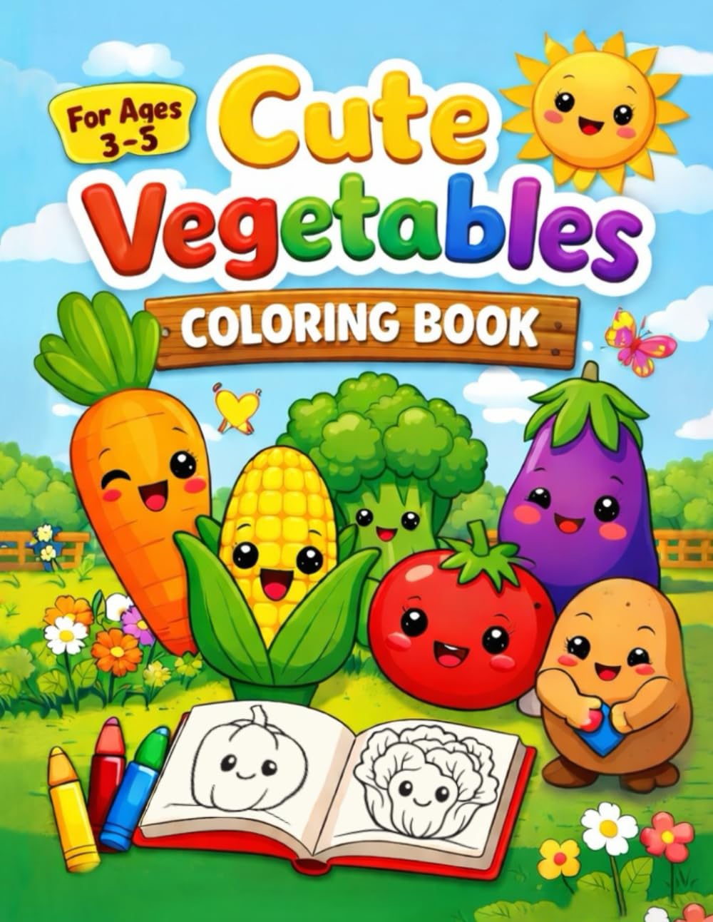 CUTE VEGETABLES Coloring book