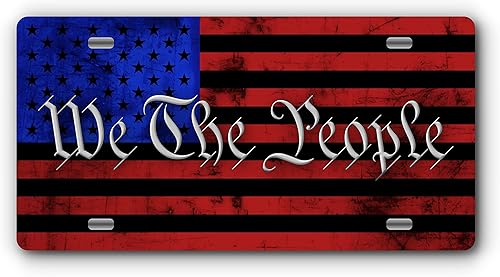 Miniatura 5 de Placa patriótica de aluminio para la parte delantera de camiones y automóviles, fabricada en los Estados Unidos, ajuste universal (1776 Eagle)