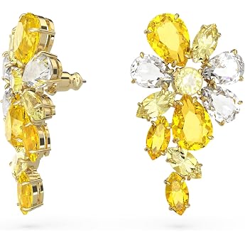 Swarovski Gema Ohrstecker Rhodinierte Ohrringe mit Rosafarbenen Swarovski Kristallen