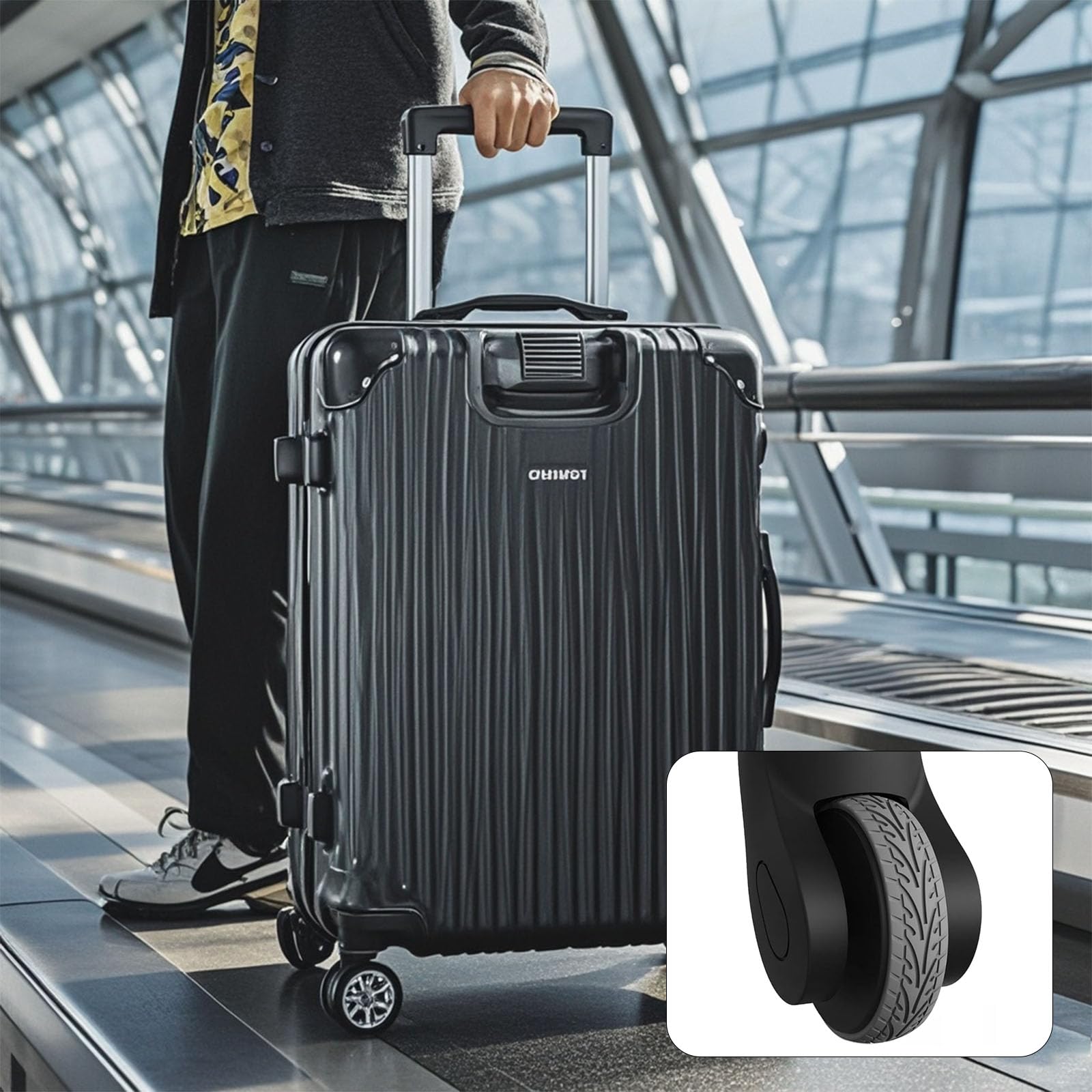 Protège Valise Protections Roues Valise UEIOAVL - Lot De 4 En Silicone - Anti-rayure Et Silencieux - Noir Antichoc Roue Bagage