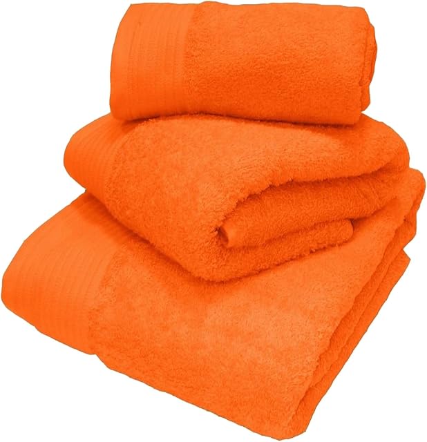 QPC Direct Luxury 600gsm Thick Super Soft & Absorbant 100% Egyptian Combed Cotton Towels (Bath Towel, Orange)