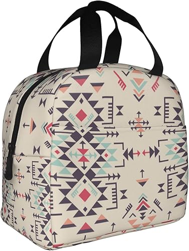 Miniatura 2 de weecool Lonchera nativa americana para mujeres y hombres, bonita lonchera aislada de nativos americanos con bolsillo frontal para trabajo, picnic y