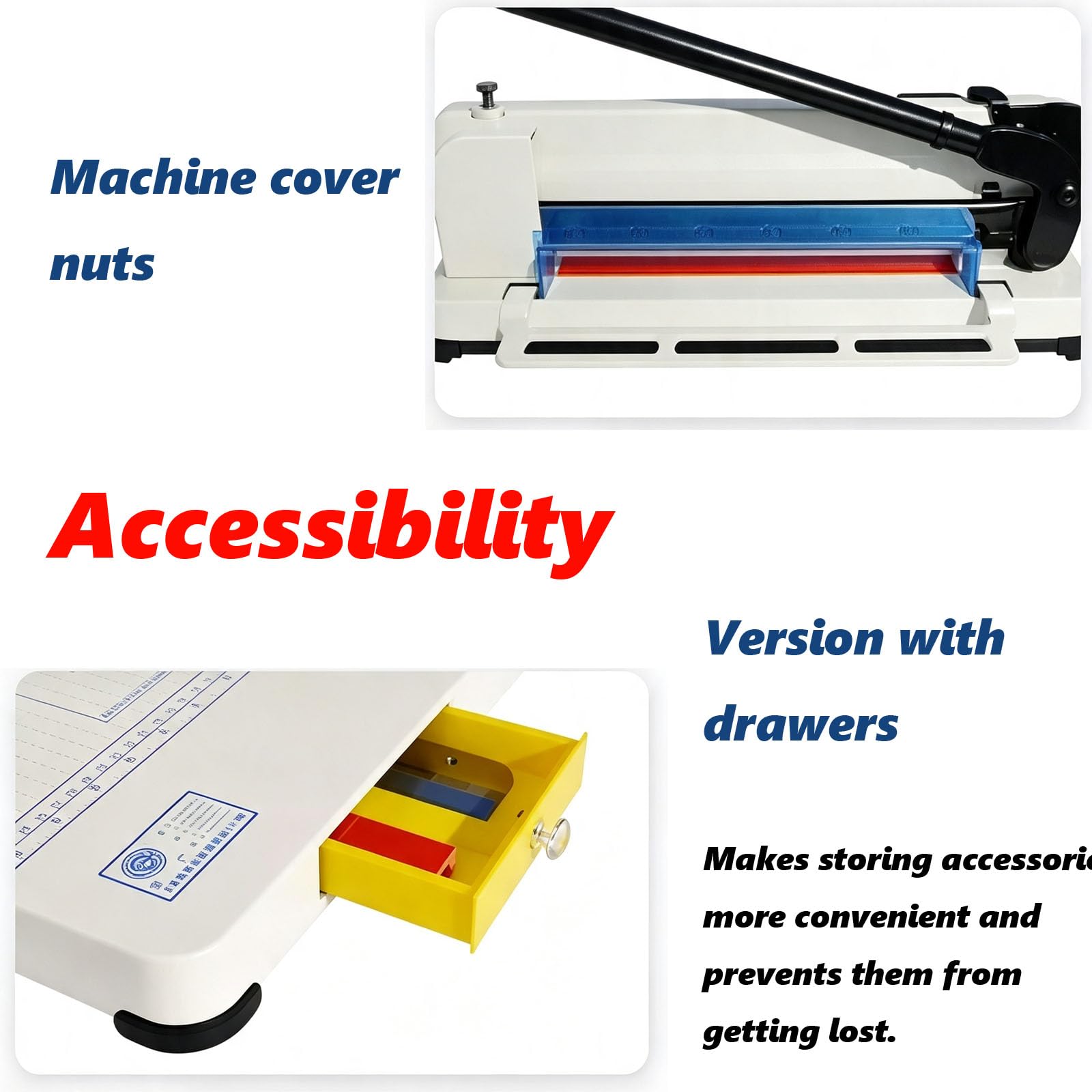 Taglierina Professionale per Carta Resistente, Larghezza di Taglio Massima 315 Mm, Spessore di Taglio da 0,1 A 40 Mm, Leva di Comando Estensibile, per Cartoncino, Carta Black