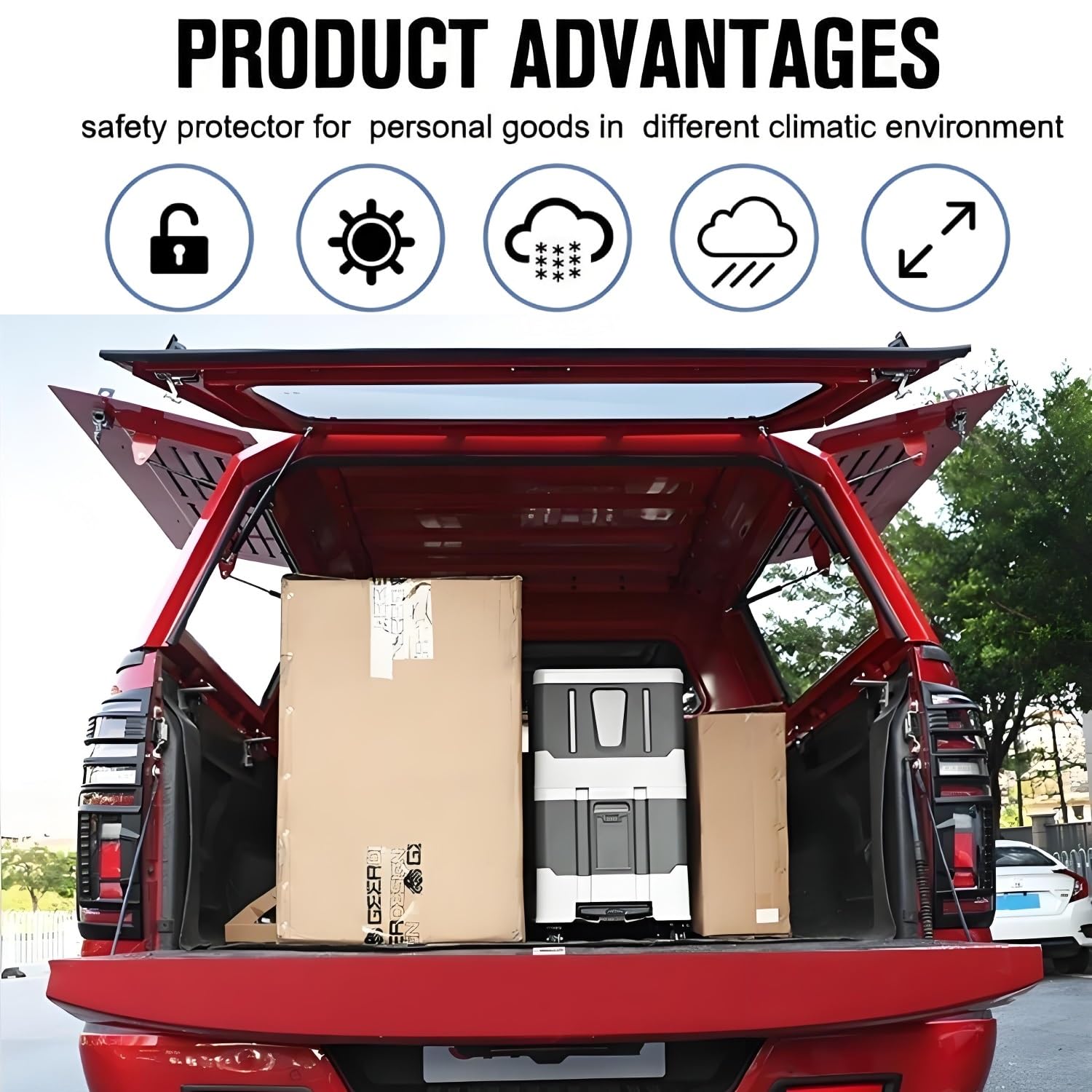Laderaumabdeckung for Chevy Silverado 1500 (neues Modell, 2019–2026), 2 m (6,6 Fuß) Ladefläche, abschließbar, mit Hardtop-Zubehör(5.8ft Style a)