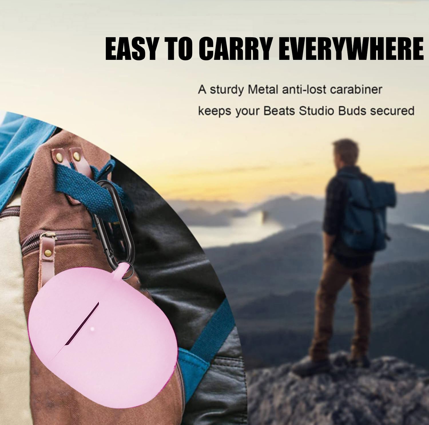 GARTOO Funda para Google Pixel Buds Pro 2022 con kit de limpiador, funda protectora de silicona suave a prueba de golpes con mosquetón para Google Pixel Pro, LED frontal visible, rosa