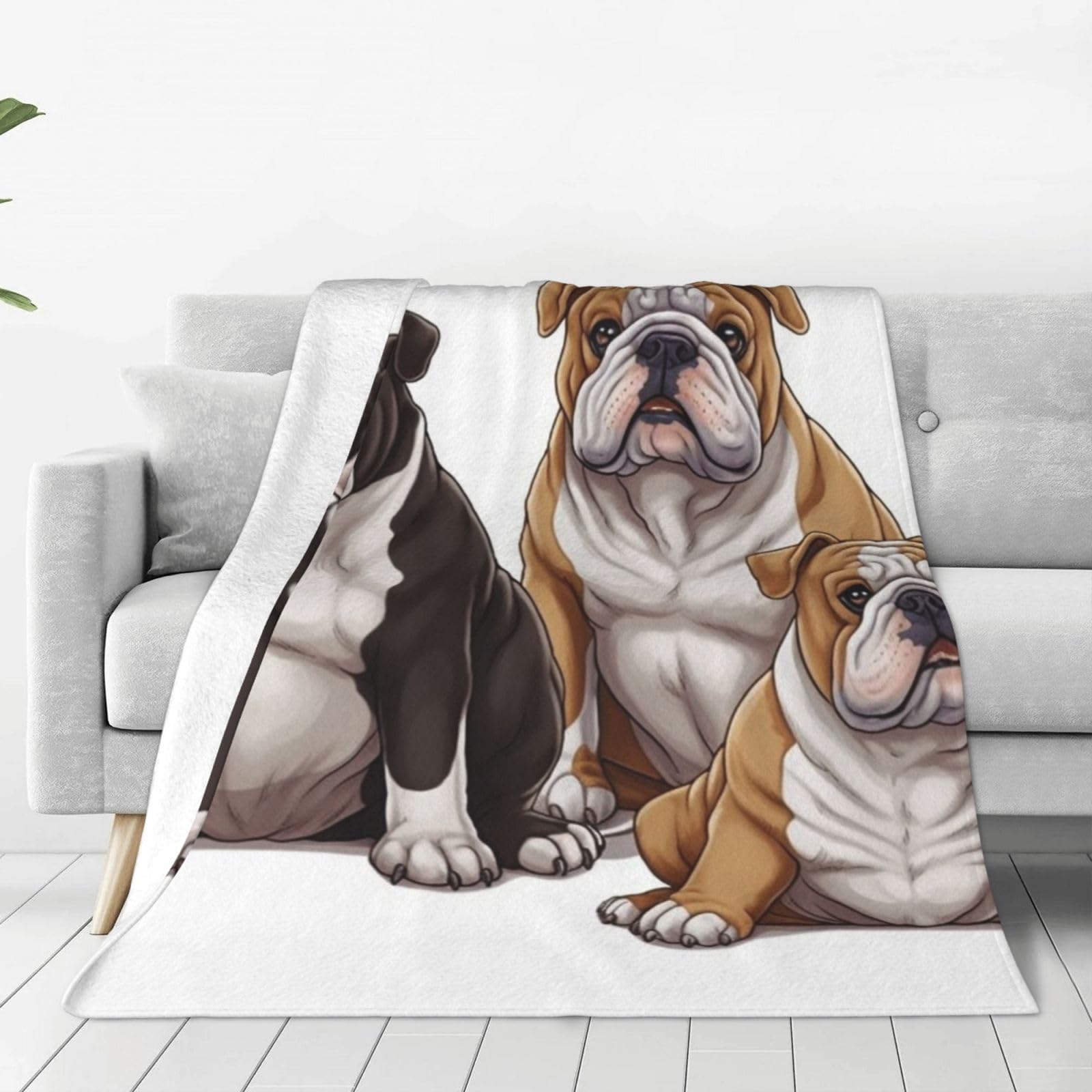 Couverture bouledogue anglais flanelle pour un nid douillet et tendre