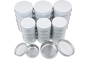 White Tin Mixed Sizes, 32 Pack Aluminum Screw Lid Metal Jars