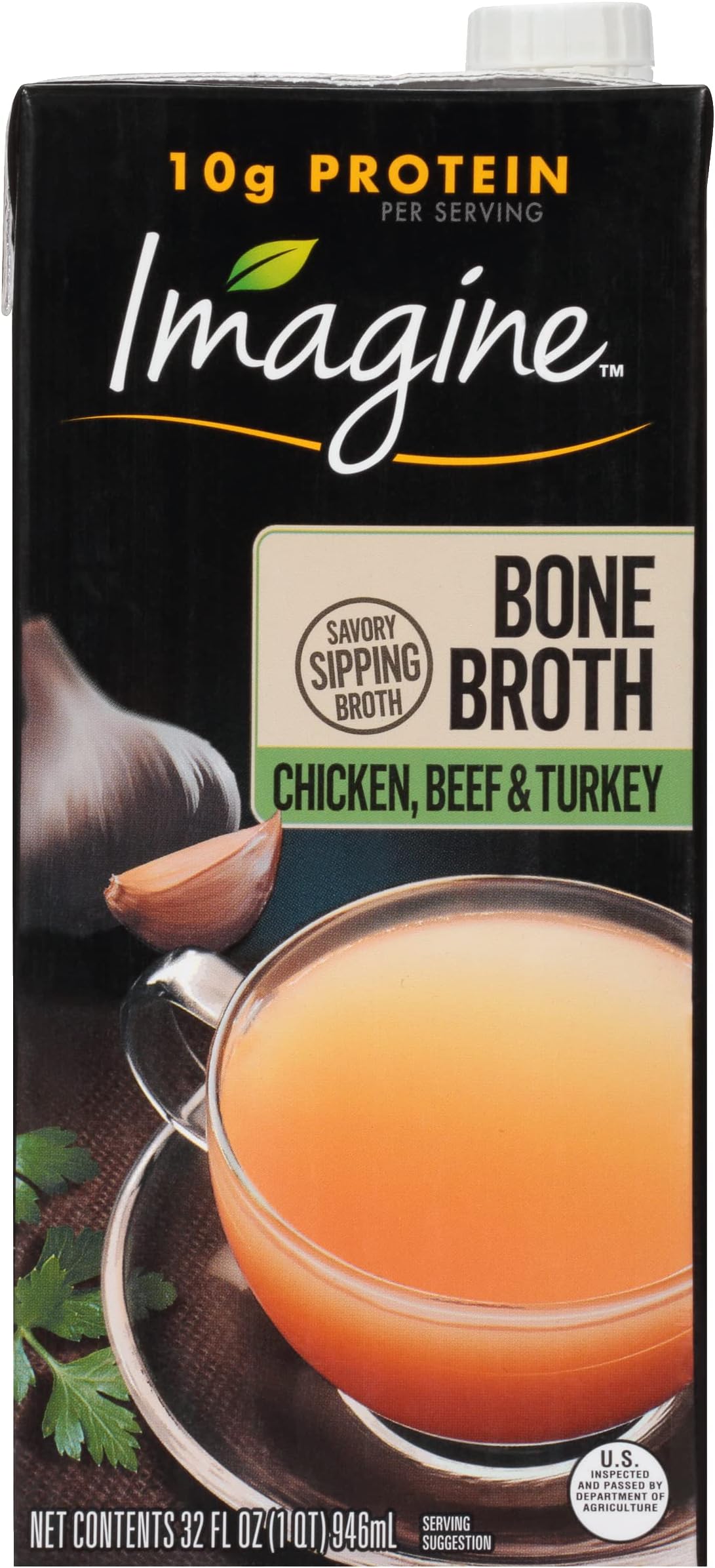 Imagine Bone Broth, Chicken, Beef & Turkey, 32 Oz (Pack of 12)