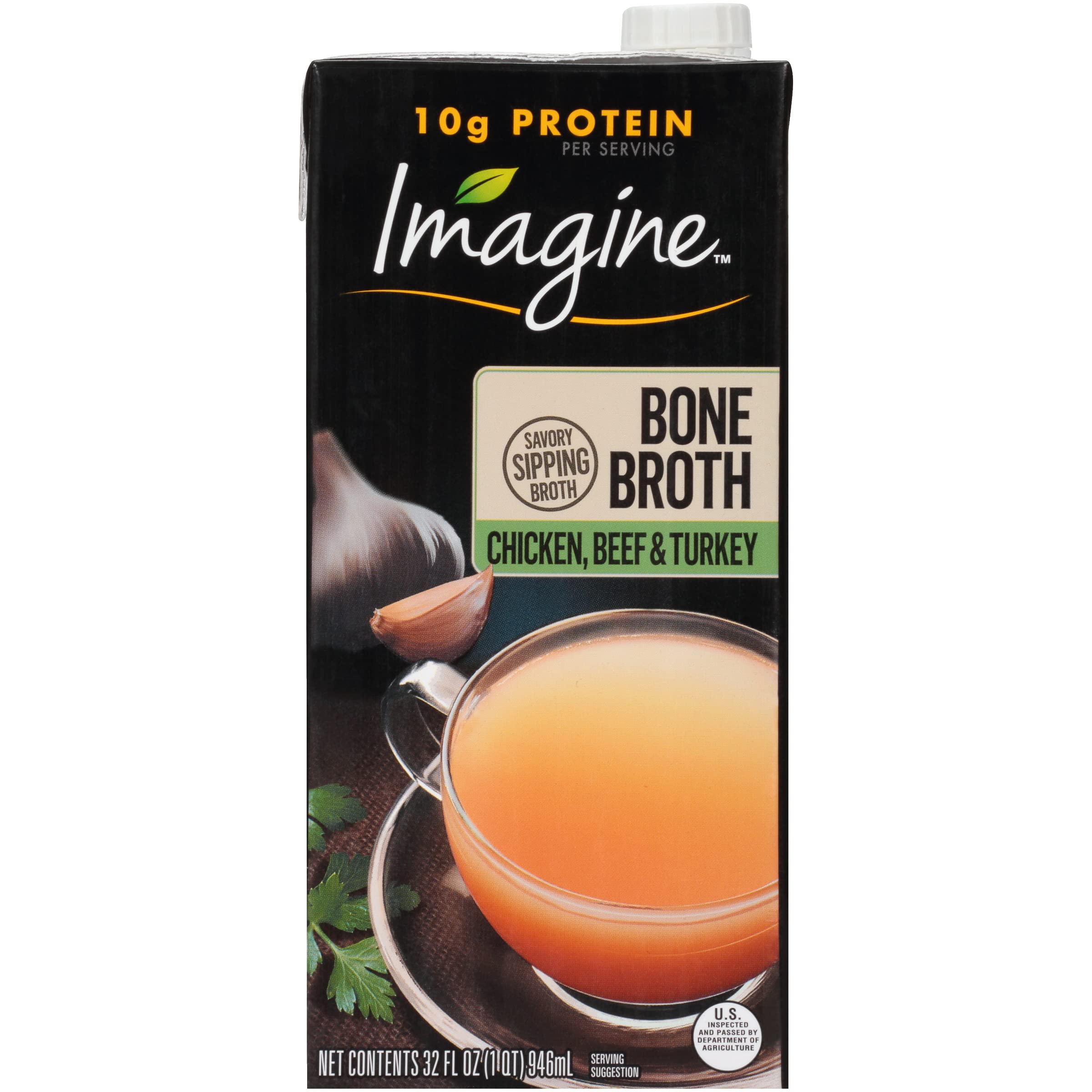 Imagine Bone Broth, Chicken, Beef & Turkey, 32 Oz (Pack of 12)