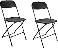 Vista 25 de BTEXPERT Juego de 10 sillas plegables de plástico negro, marco de acero, silla comercial de alta capacidad para eventos, juego ligero para oficina