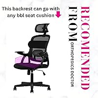 Vista 17 de Almohada de apoyo lumbar para silla de oficina, soporte de espalda desmontable para silla de oficina, almohada lumbar, almohada de apoyo Azul