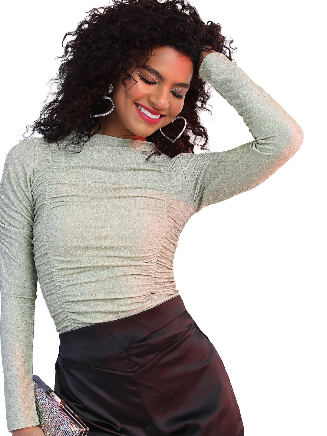 Tokyo Talkies Women's Long Sleeves High Neck Solid Tops| Stylish Casual wear-image-25