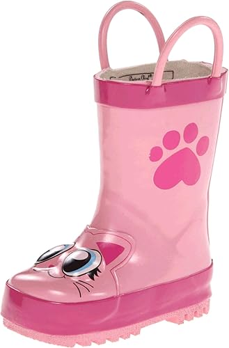 Western Chief Girl's Waterproof Printed Rain Boot with Easy on Handles