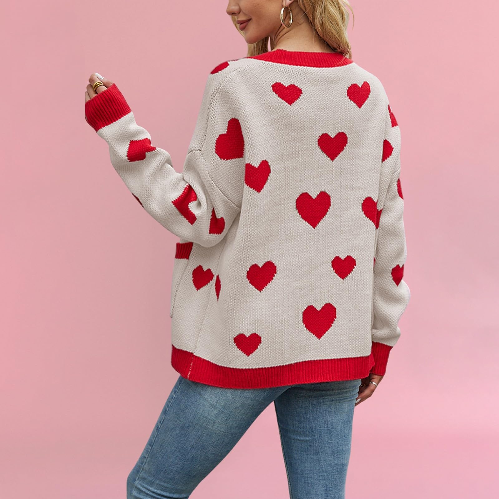Generisch Chaqueta de punto grueso para mujer, gran tamaño, con frente abierto, cárdigan para mujer, otoño e invierno, cárdigan con botones, cuello en V, chaqueta de entretiempo, informal, cálida