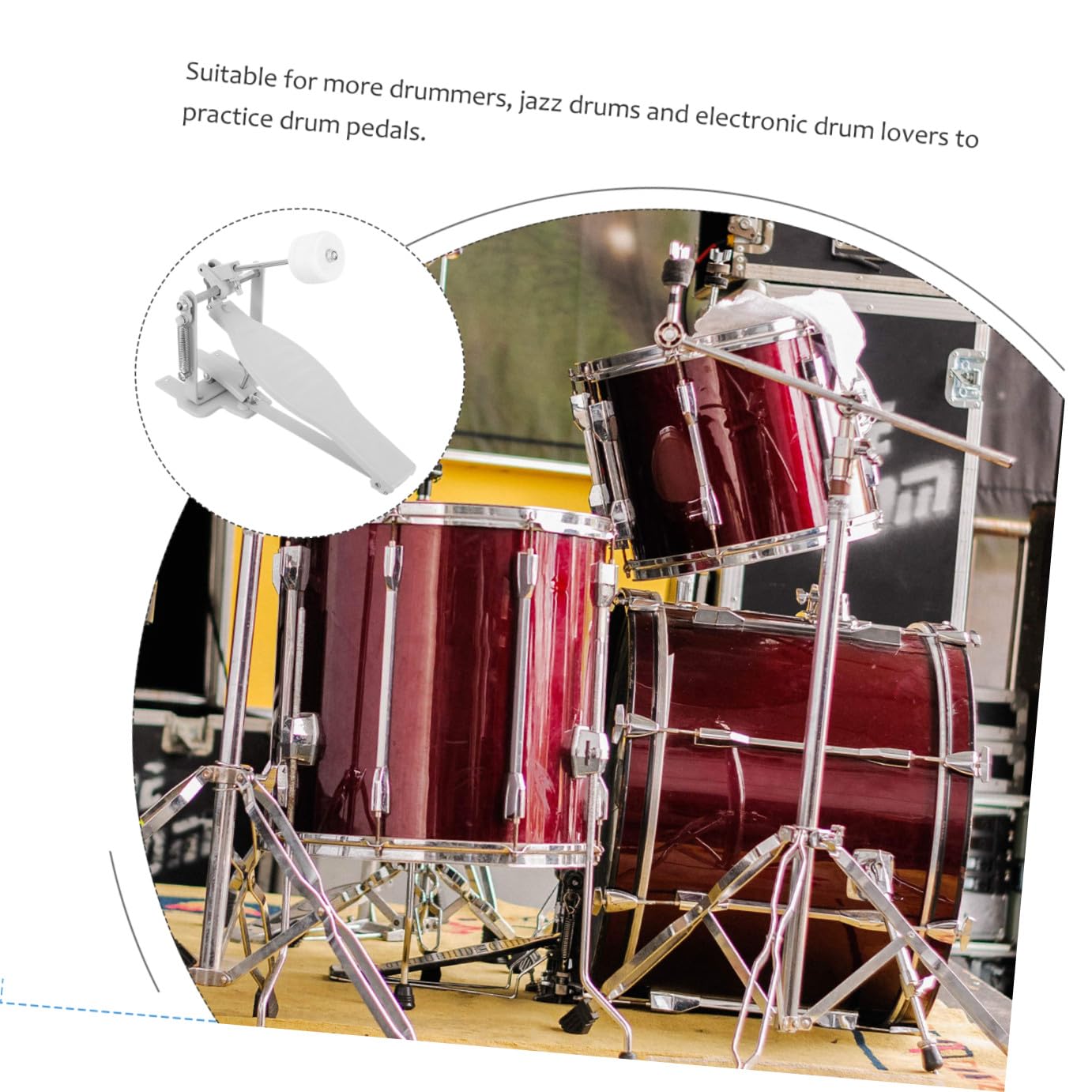Pedale Singolo per Cassa Batteria, Ricambio Professionale | Metallo Argento, per Esercizio su Tamburo, Accessorio per Batteristi, Parte per Set di Percussioni