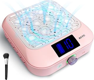 BETE Cordless Nail Dust Collector, 1800PA Powerful & Quiet Suction for Acrylic Nails Polishing, Rechargeable 6600mAh Battery with LED Display & Adjustable Speed, Perfect for Salon and Home Use, Pink