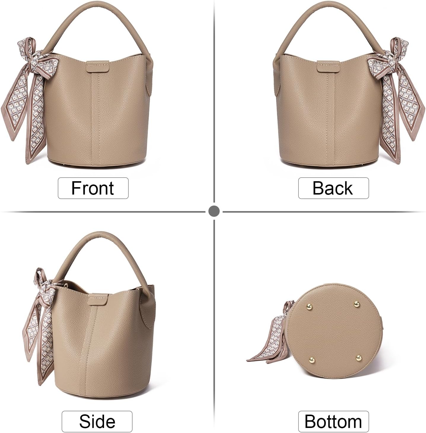 FALAN MULE Small Crossbody Bag for Women Vegan Leather Mini Bucket Handbags Shoulder Purse