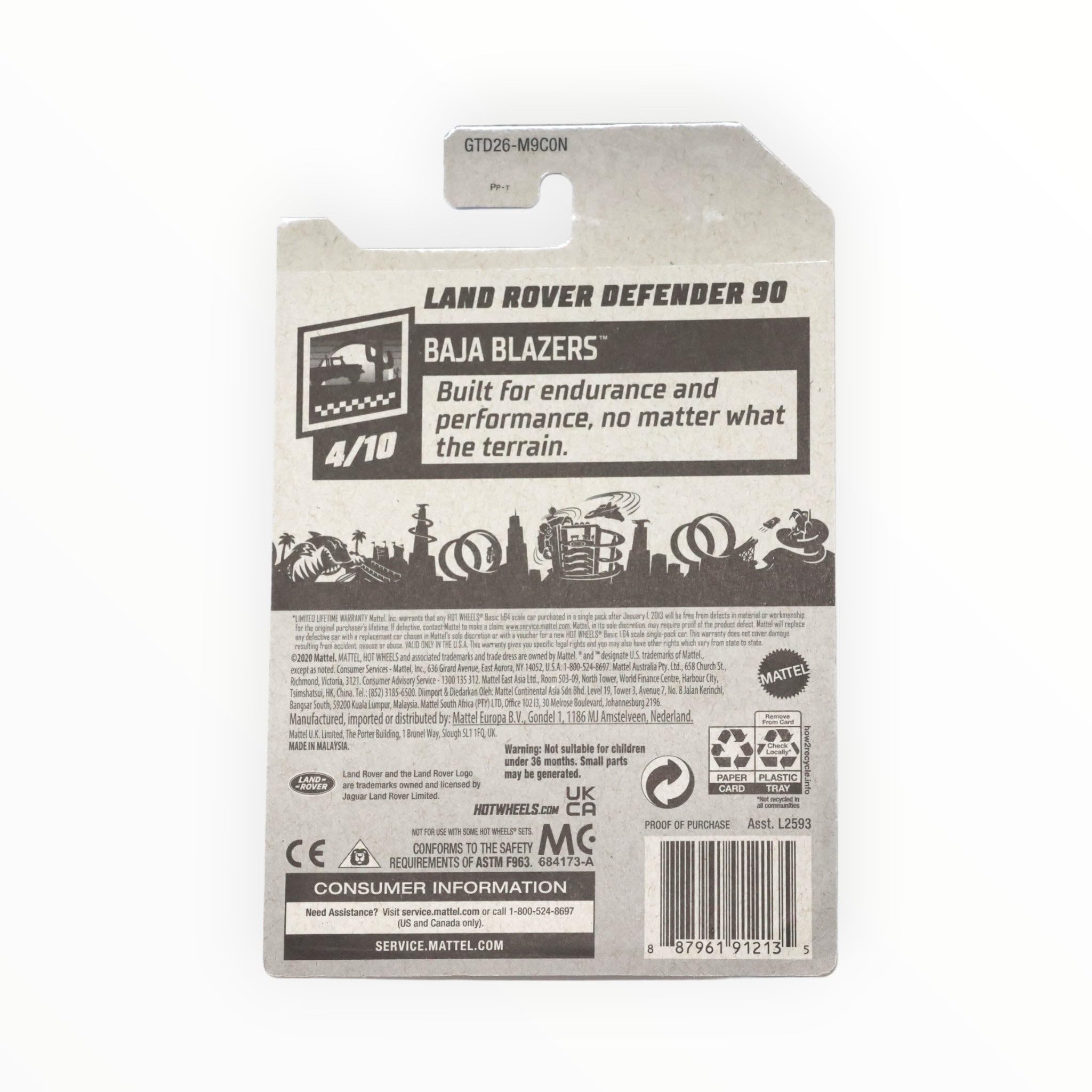 Hot Wheels Zamac Land Rover Defender 90