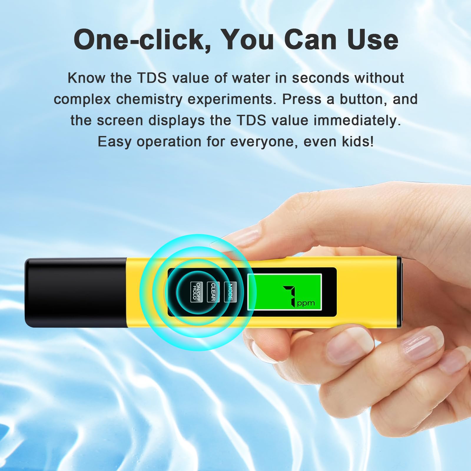 Tester Acqua 4-in-1 Misuratore TDS EC Temperatura con Display LCD & Sonda Titanio Per Acqua Potabile, Acquario, Piscina