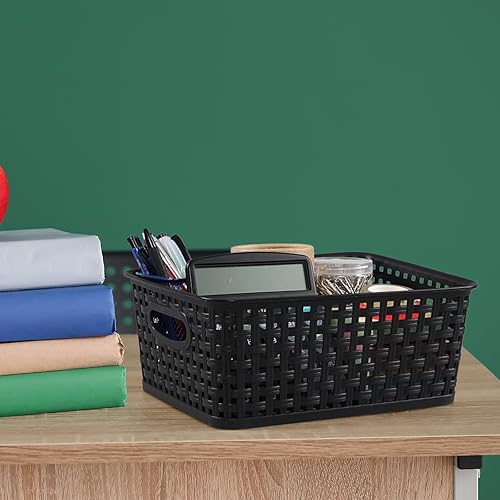 Miniatura 6 de Paquete de 4 cestas de tejido de plástico, cestas de almacenamiento pequeñas