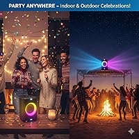 Vista 8 de PHILIPS X3206 Altavoz Bluetooth Party con graves profundos, batería de hasta 14 horas, luces de fiesta y efectos de karaoke, entrada de micrófono