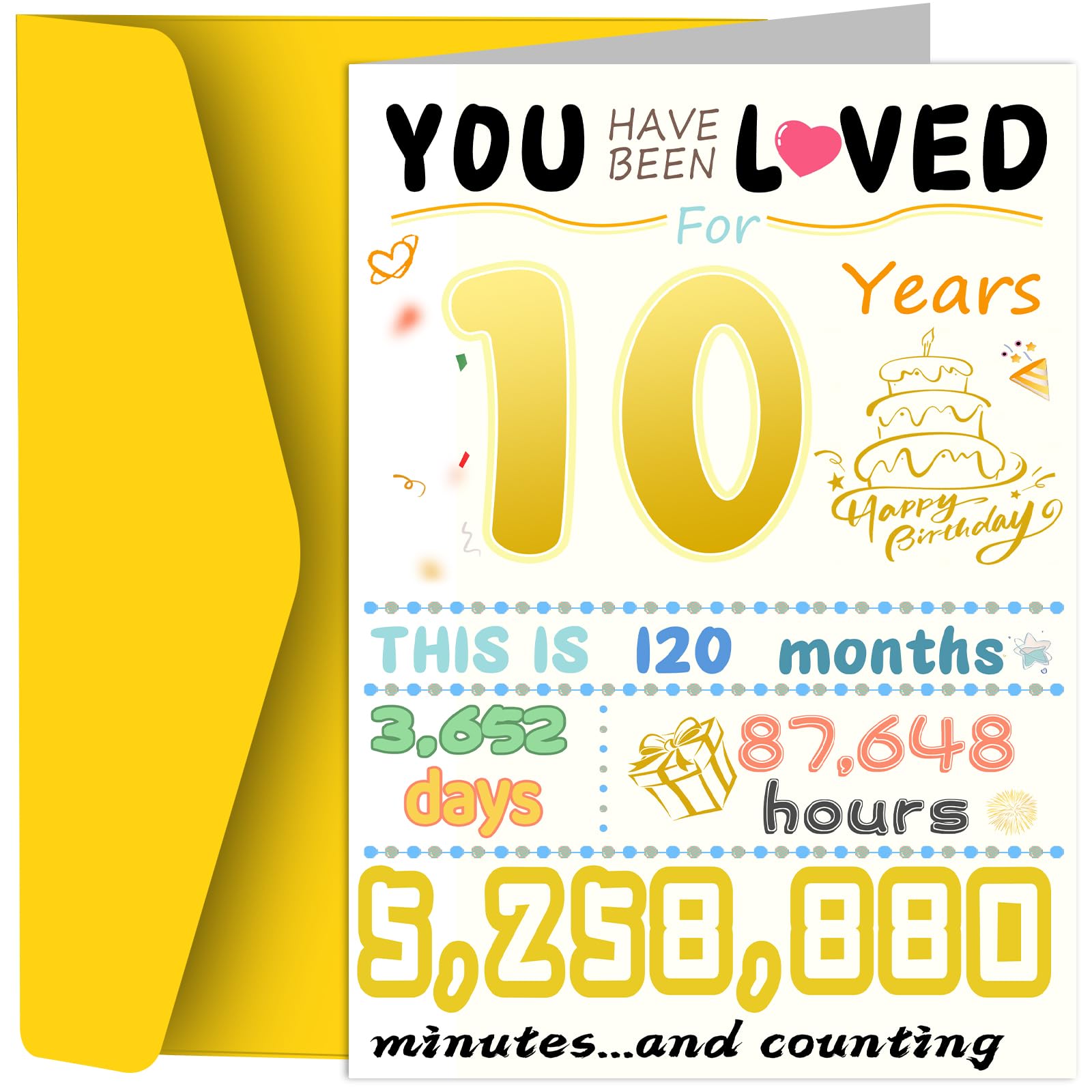 10th Birthday Card, Funny Birthday Decorations for Girl Boy, Best 10 Year Old Birthday Gifts for Daughter Son, Unique Creative Gift for Grandson