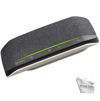 Poly Sync 10 USB Plantronics Smart Speaker with Mic - Portable Speakerphone Connects to PC, Mac - Enhances Video Meetings Audio, Noise/Echo Reduction - Made For Teams, Zoom, Rich Full Duplex Audio