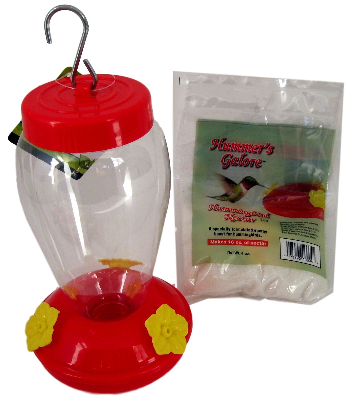 Greenbriar Hanging Hummingbird Feeder Starter Hummer's Galore Kit Nectar Bundle
