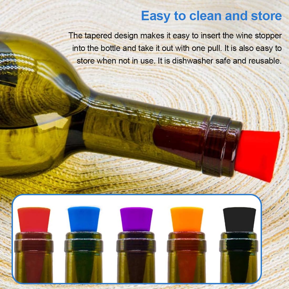 6 Tappi Per Bottiglie In Silicone Con Fondo Acciaio - Per Vino, Champagne E Birra - Riutilizzabili E Lavabili - Foto 6