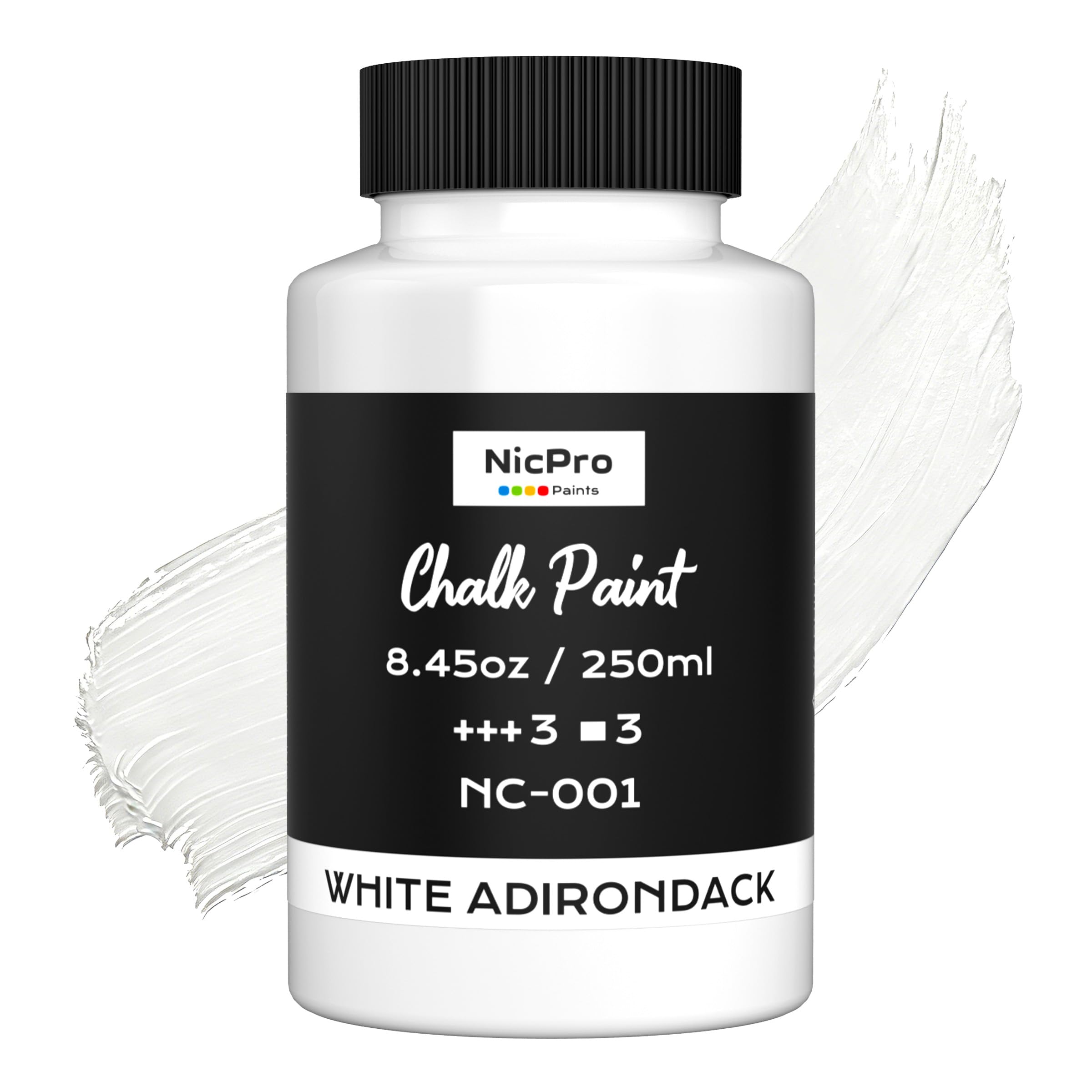 Photo 1 of [Half Empty] Nicpro All-in-One White Chalk Paint for Furniture, 8.45 oz (250ml) Matte Finish Acrylic Craft Paint, Built-In Primer & Top Coat, Non-Toxic Furniture Paints for Cabinets, Wood, Metal, Home Decor