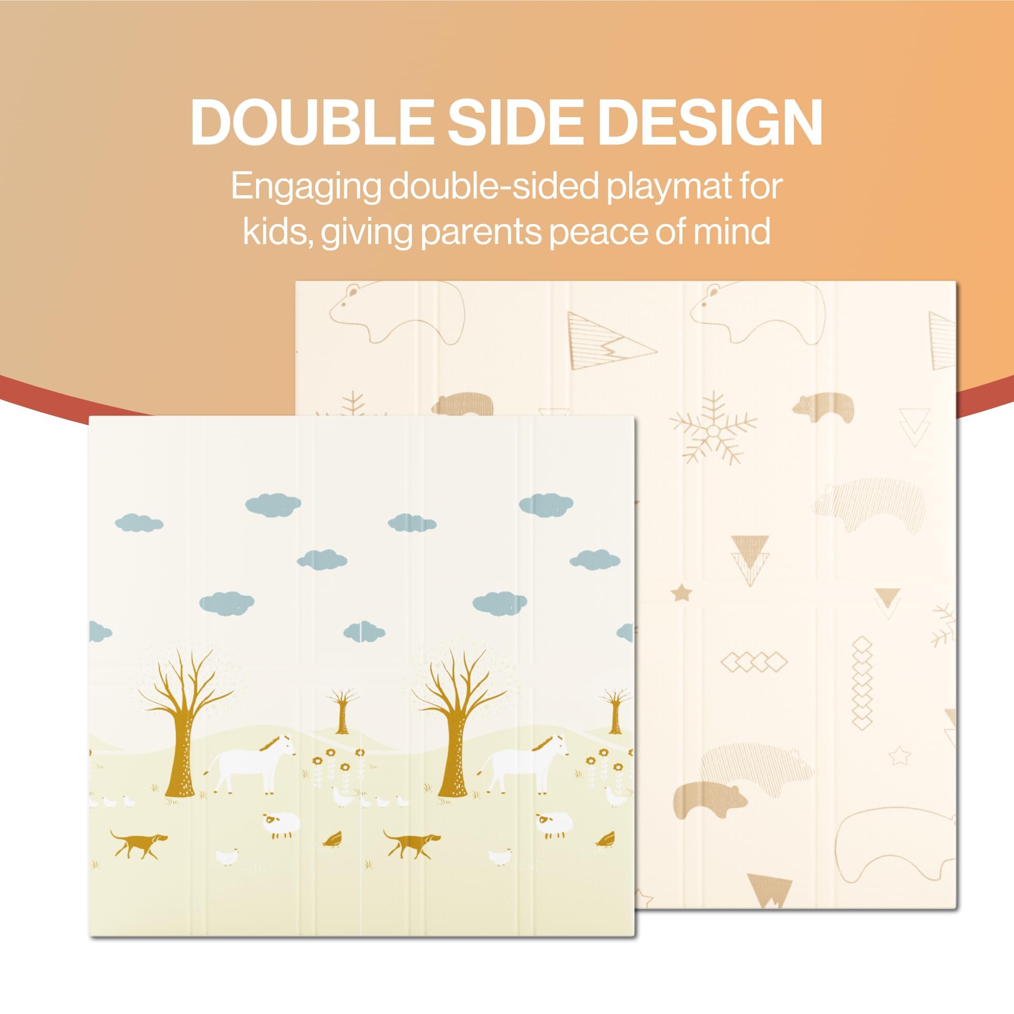 Baby Play Mat, Large Reversible & Foldable Waterproof Foam Playmat 200x180cm, Double-Sided Non-Slip Toddler Floor Mat for Crawling, Tummy Time, Nursery, Portable Floor Mat, Farm — view 3