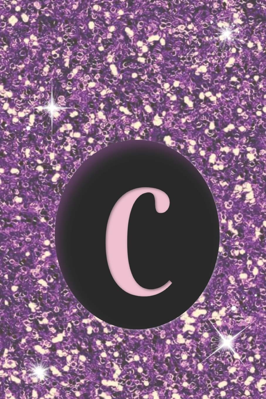 C: Monogrammed Journal with the letter C, Lined Notebook Journal for Women, Girls or Kids, Glitter Cover Writing Diary with Monogram