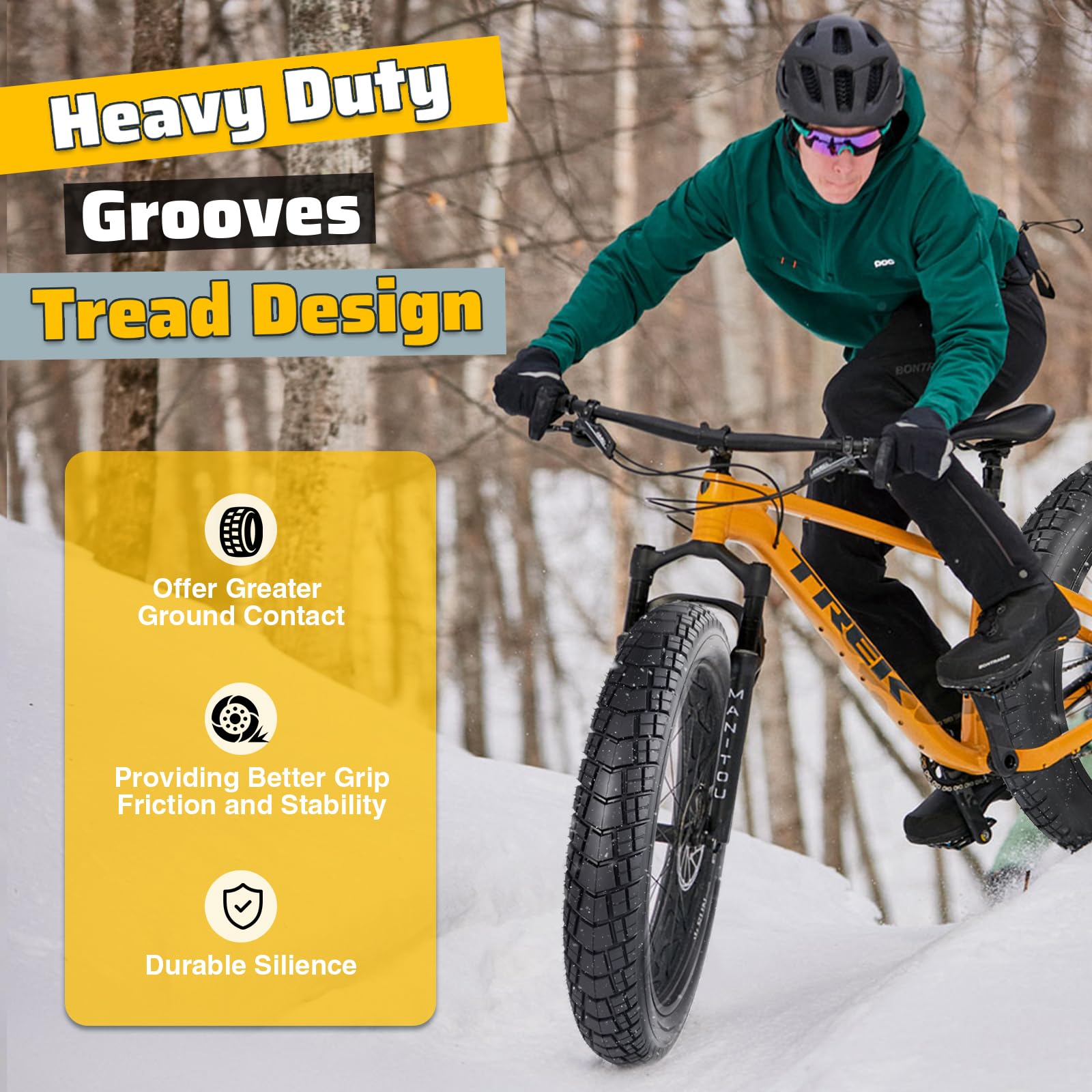 WEEROCK Fatbike opona rowerowa 16/20/26 x 4,0", do dużych obciążeń, składana, do wszystkich rodzajów terenu