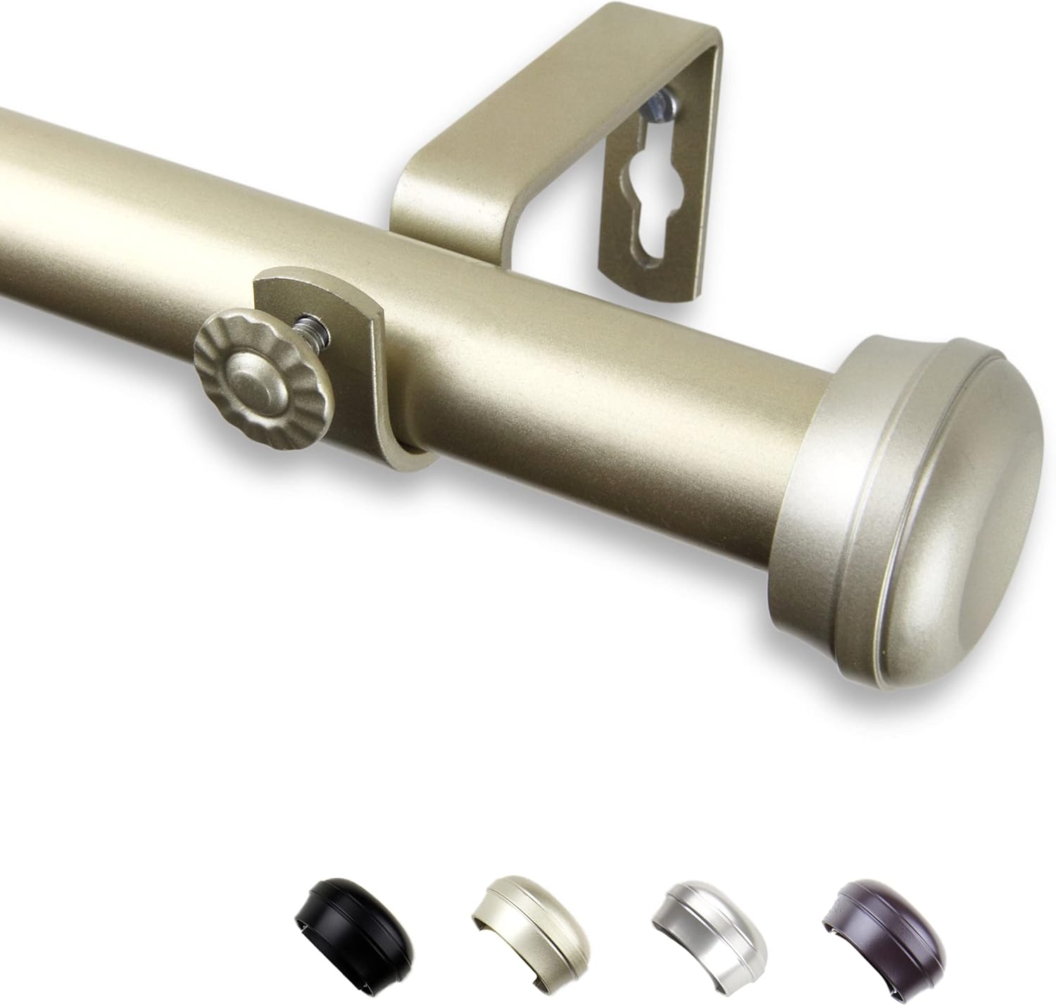 Mango 1" Single Curtain Rod 28-48 inch - Gold