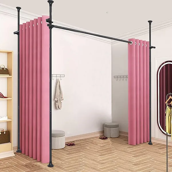 Room Divider, No Drilling Floor to Ceiling Room Divider Curtain Rods Freestanding Tension Rod Wall Divider Heavy Duty Black Room Dividers for Privacy,Partition Separators, 28-114inch(W) 4-10ft (H)