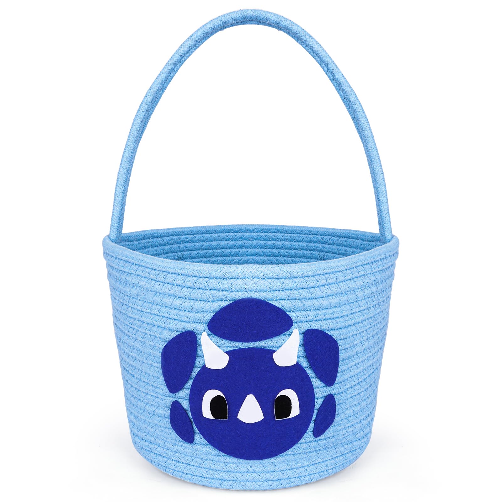 Easter Baskets for Boys,Baskets for Gifts Empty with Handle,Easter Gifts for Kids,Dinosaur Woven Rope Egg Bucket,Toy Storage Container Organization Bucket for Egg Hunts