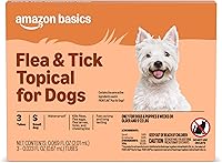 Amazon Basics Flea & Tick Topical Treatment for Small Dogs 5-22 lbs - Fast Acting, Waterproof, 30-Day Protection, 3 Pack