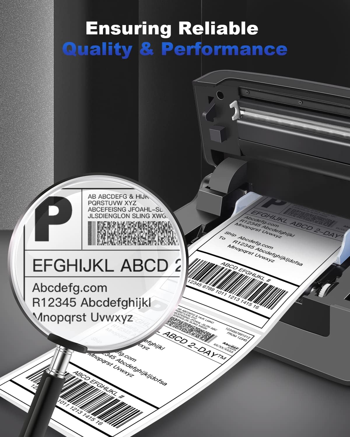 Polono Thermal Label Printer - 150mm/s 4x6 Label Printer for Shipping Packages, Commercial Thermal Label Maker, Compatible with , Ebay, Etsy, Shopify, FedEx, etc, Support Windows and Mac (Gray)