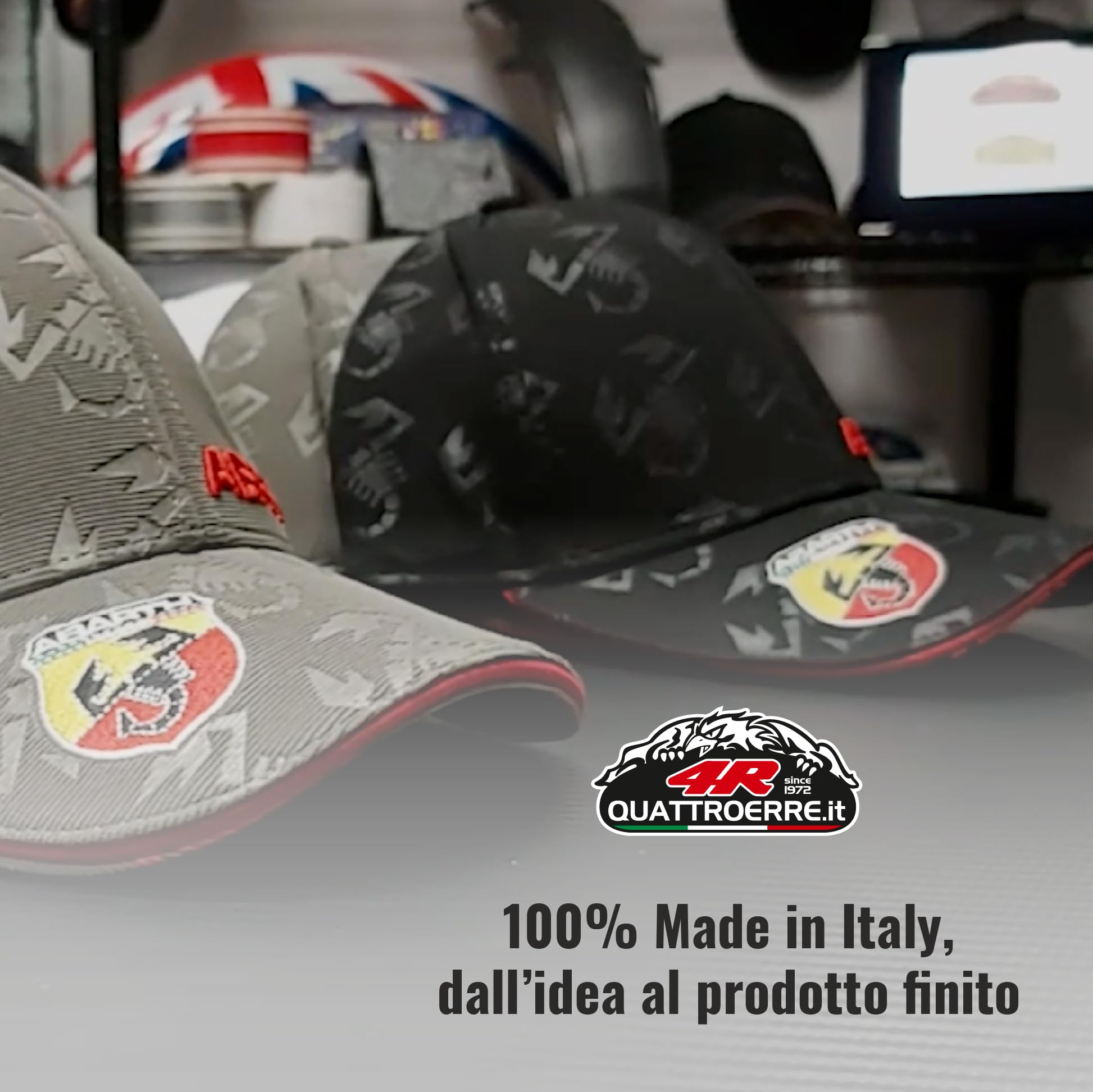 Abarth Czarny kapelusz z zakrzywionym wizjerem