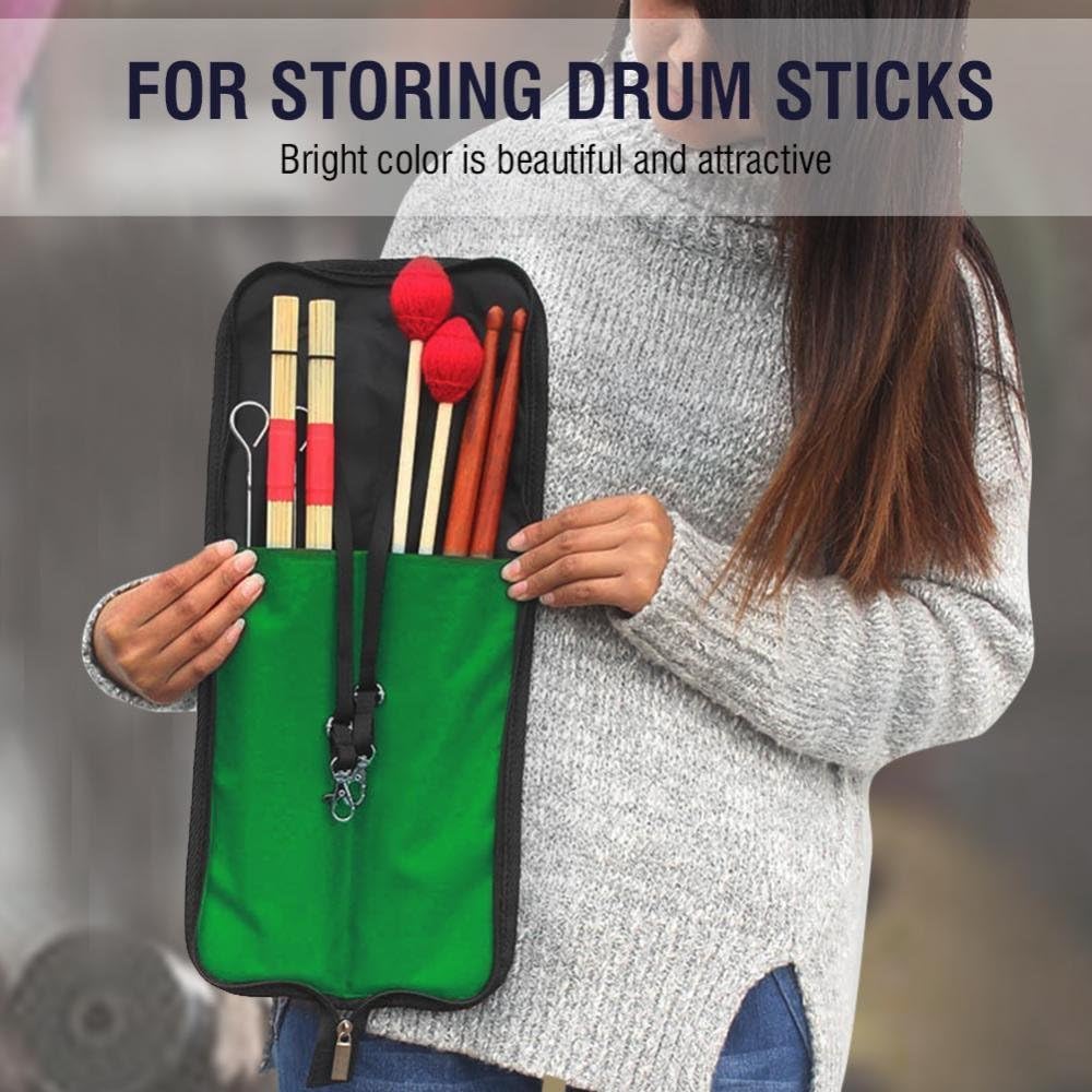 Dilwe Drumstick Bag, 5 Colors Drumstick Storage Hanging Bag Drumstick Portable Handbag with Handle(Green) : Musical Instruments