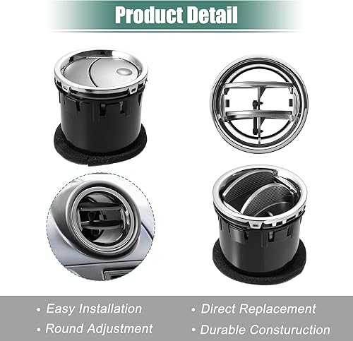 Miniatura 7 de X AUTOHAUX 2 piezas de ventilación de aire para tablero de instrumentos 8L3Z19893BA ventilación interior delantera para Ford F-150 2004-2008 para