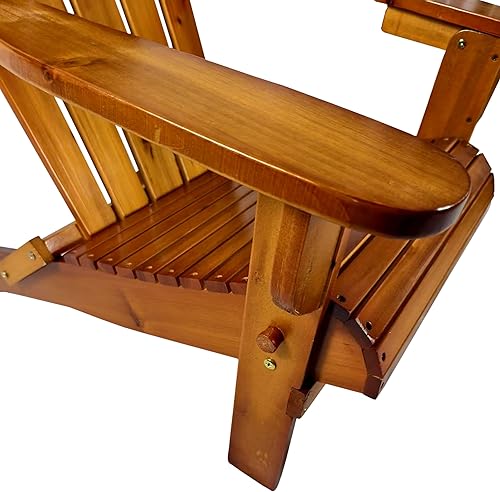 Miniatura 9 de Foldable Oak Wood Adirondack Chair - Indoor and Outdoor Patio Furniture - Classic Home Decor for Garden, Deck, and Backyard Seating