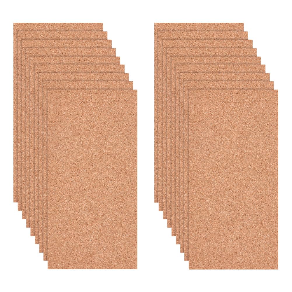 OLYCRAFT 10pz bacheca Rettangolare 30x15cm In Sughero di Legno Non Autoadesivo Spessore 0.2cm Fogli di Supporto In Sughero Isolante Rettangolari per Sottobicchieri Decorazioni Murali Forniture