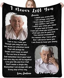 Artsadd Personalized Memorial Blanket for Loved Ones Lost, Custom Memory Remembrance Blankets Throws for Loss of Mother Father Grandma Grandpa Wife Husband Dog Bereavement Sympathy Gifts(Design 14)