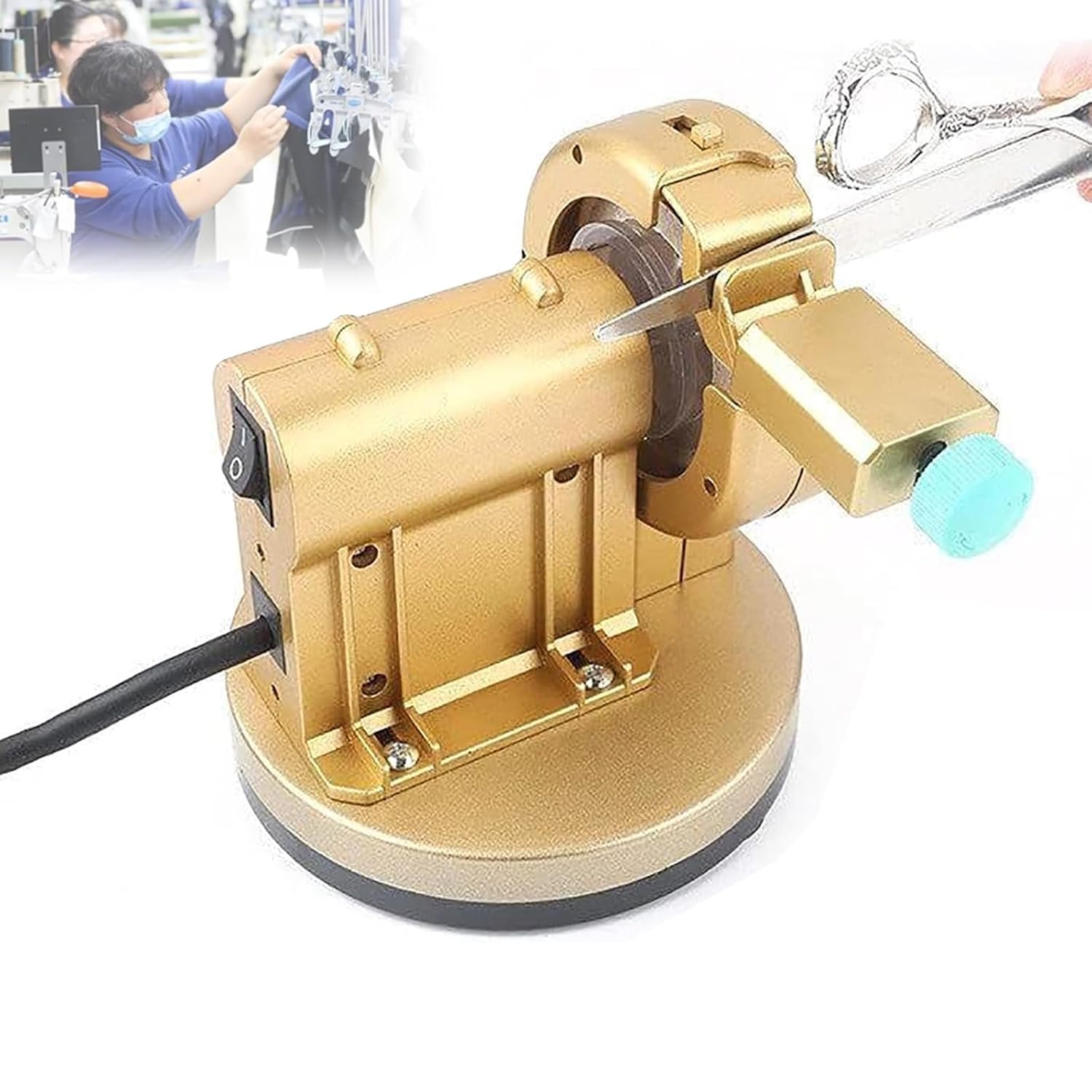 YXZQLOZ 220v Automatic Hair Scissors Sharpening Machine A scissors sharpening and polishing tool (for hairdressers and tailors).