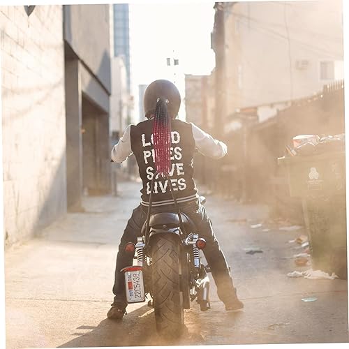 Miniatura 2 de Sosoport Casco para rastas de cola de caballo, adorno de bicicleta, casco de cola de caballo, trenza de cola de caballo, casco de motocicleta,