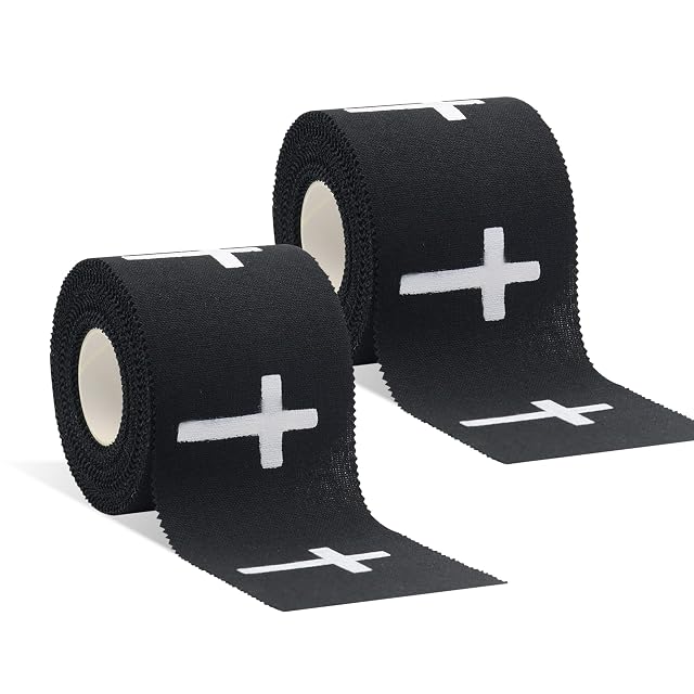 2 Rolls Christian Athletic Tape with Cross 2 in x 23 Ft Self Adhesive Bandage Wrap Cotton Athletic