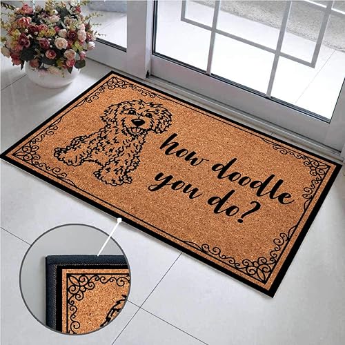 Miniatura 3 de How Doodle You Do - Tapete de perfil bajo para puerta delantera, interior, para la entrada del hogar, tapete interior de 30 x 18 pulgadas