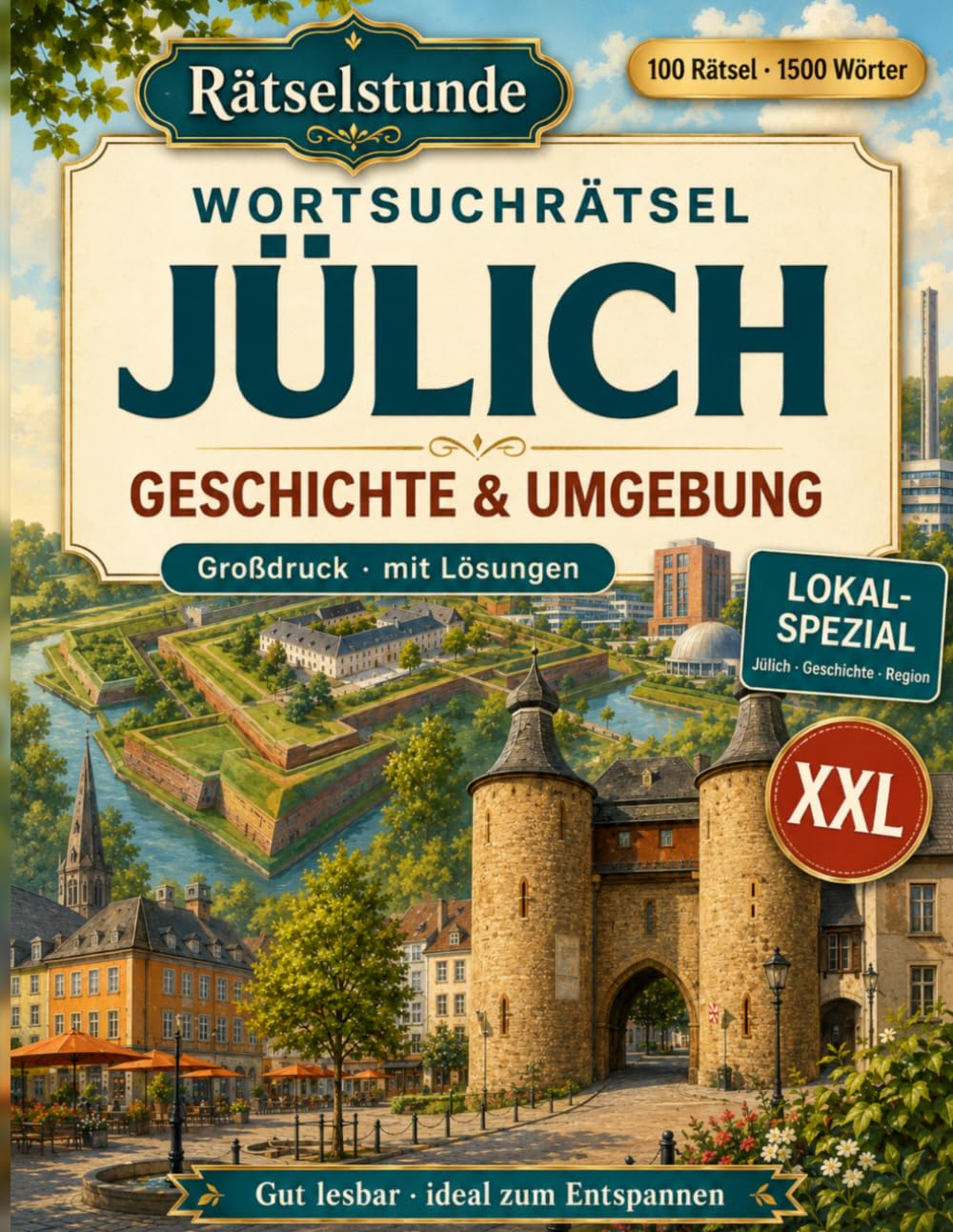 Wortsuchrätsel Jülich, Geschichte & Umgebung: Lokal-Spezial im Großdruck – mit Lösungen (Rätselstunde)