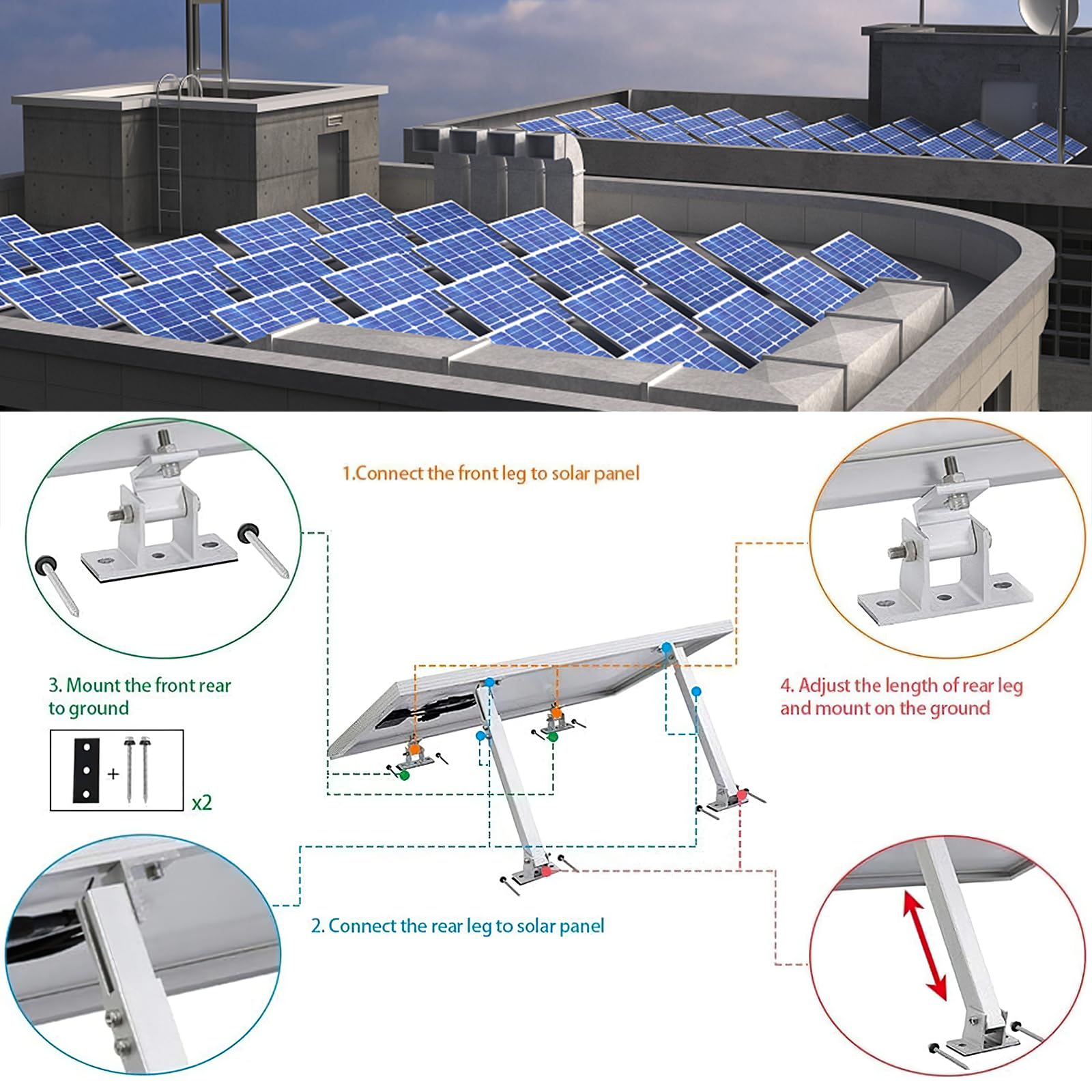 Tiardey Lot De 4 Pinces De Montage Pour Capuchon De Camion Et Support De Lit Et Support D'Auvant Pour Camion - Noir